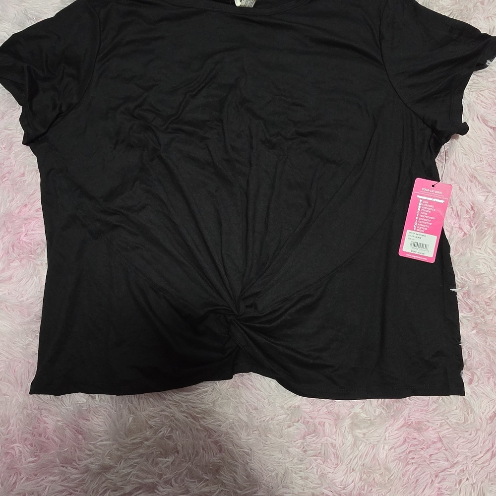 Black front knotted soft shirt